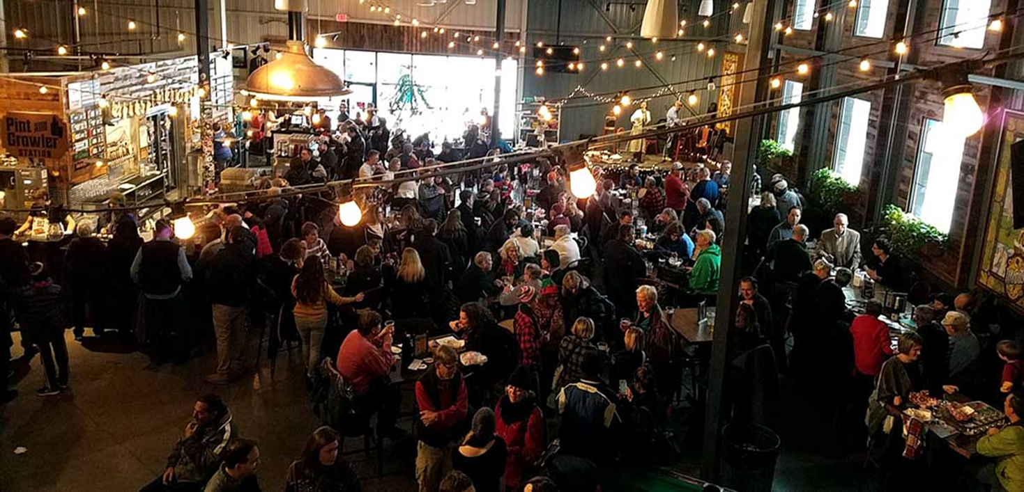 A crowded night at the Utepils Taproom