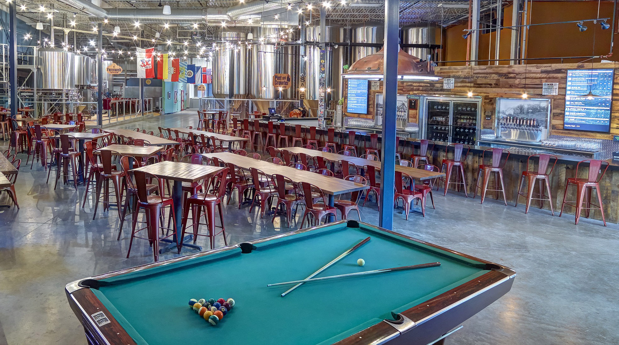 Interior view of the Utepils Taproom