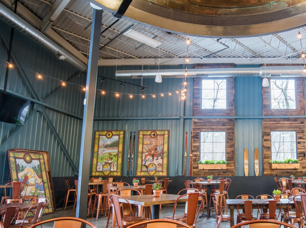 View showing the seating area inside the Utepils Taproom