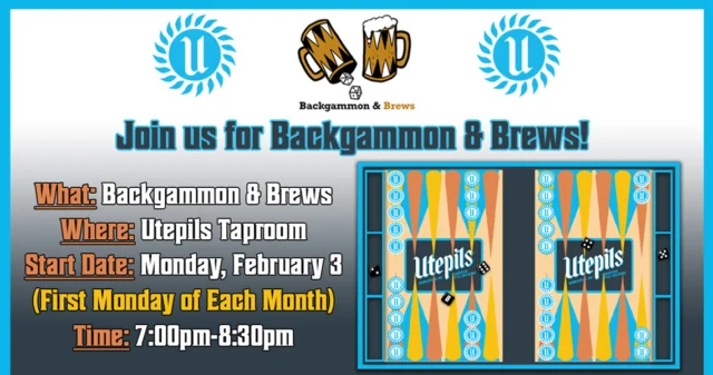 🌈 It's Monday and we have a lot to look forward to!

🎲 TODAY, June 2 - Backgammon | 7:00PM - 9:00PM
🚴‍♂️ Tuesday, June 3 - Can'd Aid | 5:30PM - 7:30PM
• Do a little good! Join Can’d Aid and Yasso at Utepils Brewing in an effort to build 120 bicycles for Minneapolis youth! Can’d Aid and Yasso have partnered up to donate 1,200 bikes to kids nationwide this year! For many students, this will be their very first bicycle – providing a valuable opportunity to get outside.
🧠 Wednesday, June 4 - Trivia Mafia | 7:00PM - 9:00PM
🃏 Thursday, June 5 - Cribbage Tournament | 7:00PM - 9:00PM
🎶 Friday, June 6 - Friday Night Live with JB Reilly
🎭 Sunday, June 8 - Yoga | 10:00AM - 11:00AM & Improv JAMz | 4:00PM - 6:00PM

We can't wait to hang with you all week! Come join us for a few!

Hours today from 3:00PM - 10:00PM
🚚 Food Truck | NE Pretzels | 4:00PM - 8:00PM

Cheers! 🍻

#utepilsbrewing #upcomingevents #breweryevents #backgammon #triviamafia #cribbagetournament #fridaynightlive #improvjamz #breweryyoga #candaid #minnesotacraftbeer #drinklocal #cheers